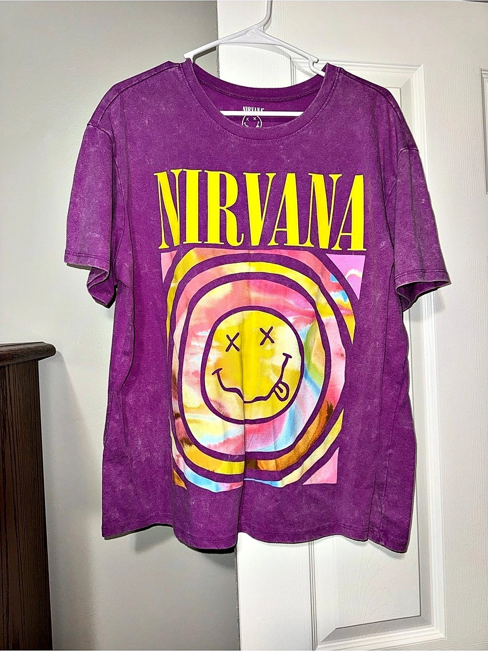 Nirvana Live 93 Purple Acid Wash Graphic T-Shirt